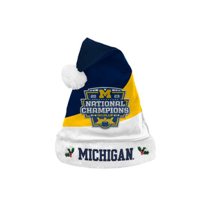 Michigan Wolverines NCAA 2023 Football National Champions Basic Santa Hat