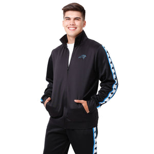 Carolina Panthers NFL Mens Stripe Logo Track Jacket
