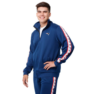 New England Patriots NFL Mens Stripe Logo Track Jacket
