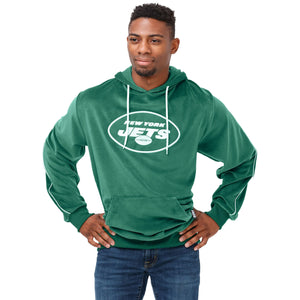 New York Jets NFL 2019 Retro Mens Velour Hooded Sweatshirt
