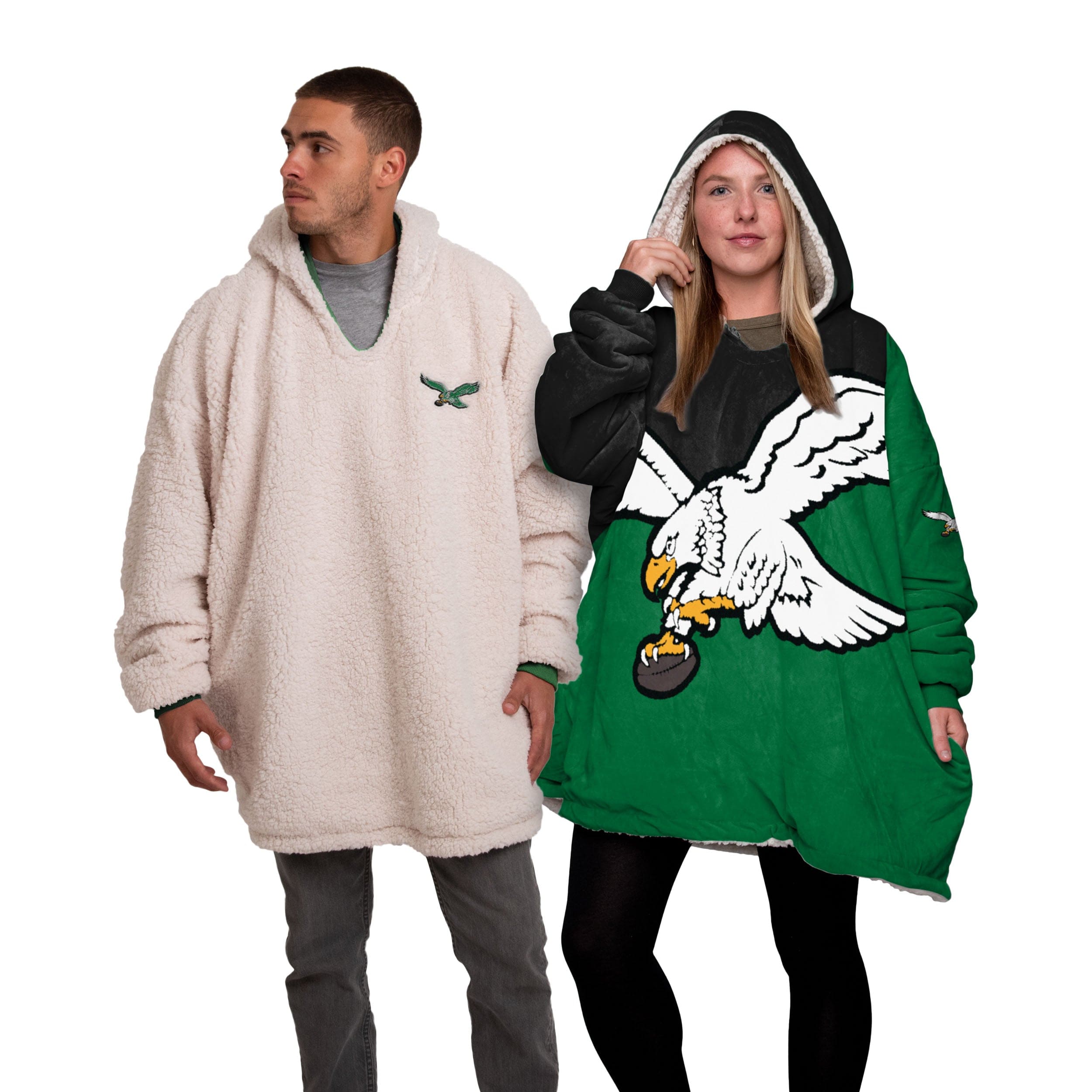 Philadelphia Eagles Hoodie 3D Logo Kelly Green White Philadelphia