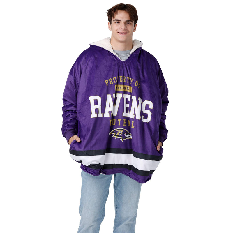 Baltimore Ravens NFL Football Fan Sports Apparel Embroidered logo Hoodie  Purple