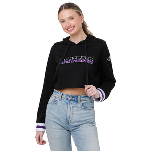 Baltimore Ravens NFL Womens Cropped Chenille Hoodie