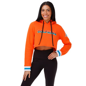Miami Dolphins NFL Womens Cropped Chenille Hoodie