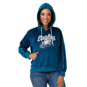Philadelphia Eagles NFL Womens Velour Hooded Sweatshirt