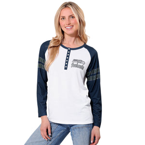 Seattle Seahawks NFL Rhinestone Long Sleeve Henley