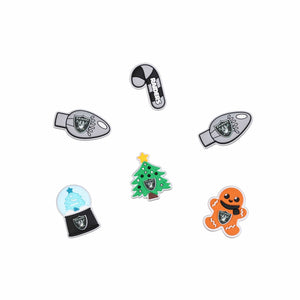 Las Vegas Raiders NFL 6 Pack Holiday Team Clog Charms