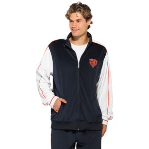 Chicago Bears NFL Two Tone Velour Zip Up Top