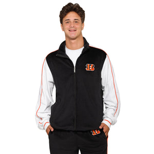 Cincinnati Bengals NFL Two Tone Velour Zip Up Top