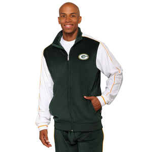 Green Bay Packers NFL Two Tone Velour Zip Up Top