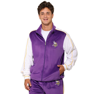 Minnesota Vikings NFL Two Tone Velour Zip Up Top