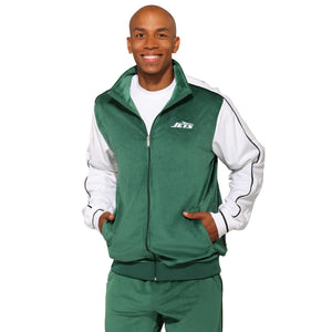 New York Jets NFL Two Tone Velour Zip Up Top
