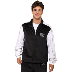 Las Vegas Raiders NFL Two Tone Velour Zip Up Top