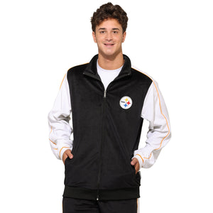 Pittsburgh Steelers NFL Two Tone Velour Zip Up Top
