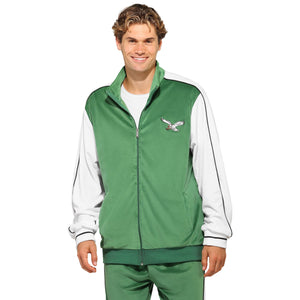 Philadelphia Eagles NFL Kelly Green Two Tone Velour Zip Up Top