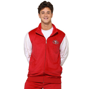 San Francisco 49ers NFL Two Tone Velour Zip Up Top