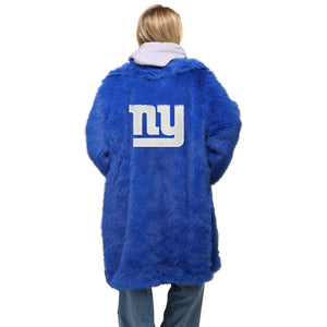 New York Giants NFL Faux Fur Long Jacket (PREORDER - SHIPS LATE NOVEMBER)
