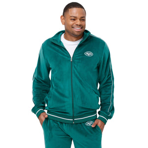 New York Jets NFL 2019 Retro Mens Velour Zip Up Top