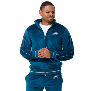 Philadelphia Eagles NFL Mens Velour Zip Up Top