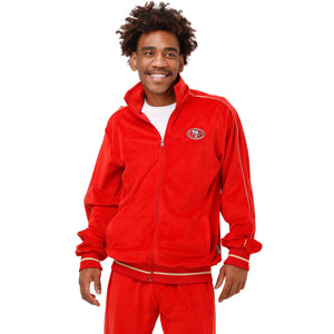 San Francisco 49ers NFL Mens Velour Zip Up Top