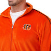 Cincinnati Bengals NFL Mens Orange Velour Zip Up Top