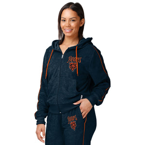 Chicago Bears NFL Womens Terry Knit Zip Up Top