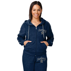 Dallas Cowboys NFL Womens Terry Knit Zip Up Top