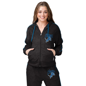 Detroit Lions NFL Womens Terry Knit Zip Up Top