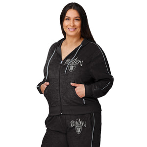 Las Vegas Raiders NFL Womens Terry Knit Zip Up Top