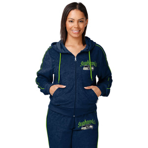 Seattle Seahawks NFL Womens Terry Knit Zip Up Top