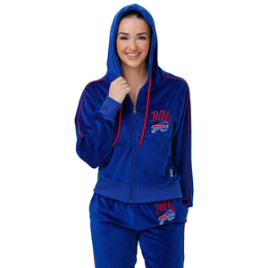 Buffalo Bills NFL Womens Velour Zip Up Top