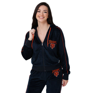 Chicago Bears NFL Womens Velour Zip Up Top