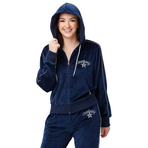 Dallas Cowboys NFL Womens Velour Zip Up Top