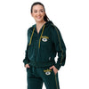 Green Bay Packers NFL Womens Velour Zip Up Top