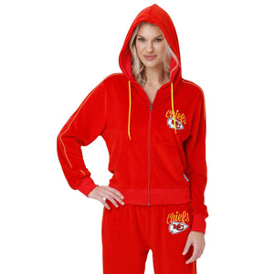 Kansas City Chiefs NFL Womens Velour Zip Up Top