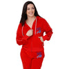 Buffalo Bills NFL Womens Red Velour Zip Up Top