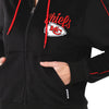 Kansas City Chiefs NFL Womens Black Velour Zip Up Top