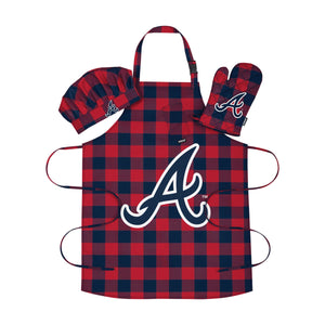 Atlanta Braves MLB Plaid Chef Set