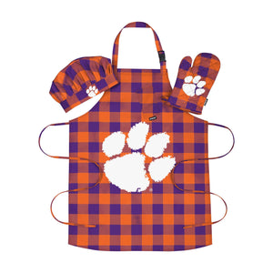Clemson Tigers NCAA Plaid Chef Set