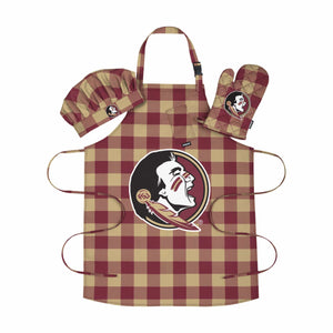 Florida State Seminoles NCAA Plaid Chef Set