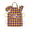 LSU Tigers NCAA Plaid Chef Set