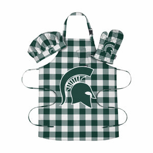 Michigan State Spartans NCAA Plaid Chef Set