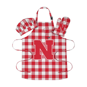 Nebraska Cornhuskers NCAA Plaid Chef Set