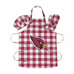 Arizona Cardinals NFL Plaid Chef Set