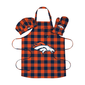 Denver Broncos NFL Plaid Chef Set
