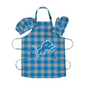 Detroit Lions NFL Plaid Chef Set