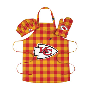 Kansas City Chiefs NFL Plaid Chef Set