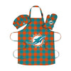 Miami Dolphins NFL Plaid Chef Set