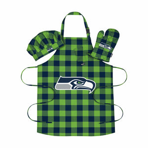 Seattle Seahawks NFL Plaid Chef Set