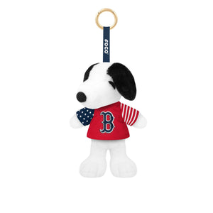 Boston Red Sox MLB Americana Plush Snoopy Peanuts Bag Charm Keychain
